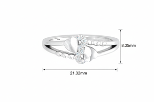 Anillo de Diseño Elegante para Mujer, 0.05CTW, 8 Diamantes Naturales en Oro de 14K, Corte Brillante Redondo - Product Image 2