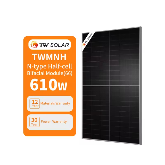 TONGWEI TW Solar Commercial Rooftop Module 66HD610-630W N-Type Half-Cell Bificial Maximum Power 630W 620W 610W 625W 605W 615W