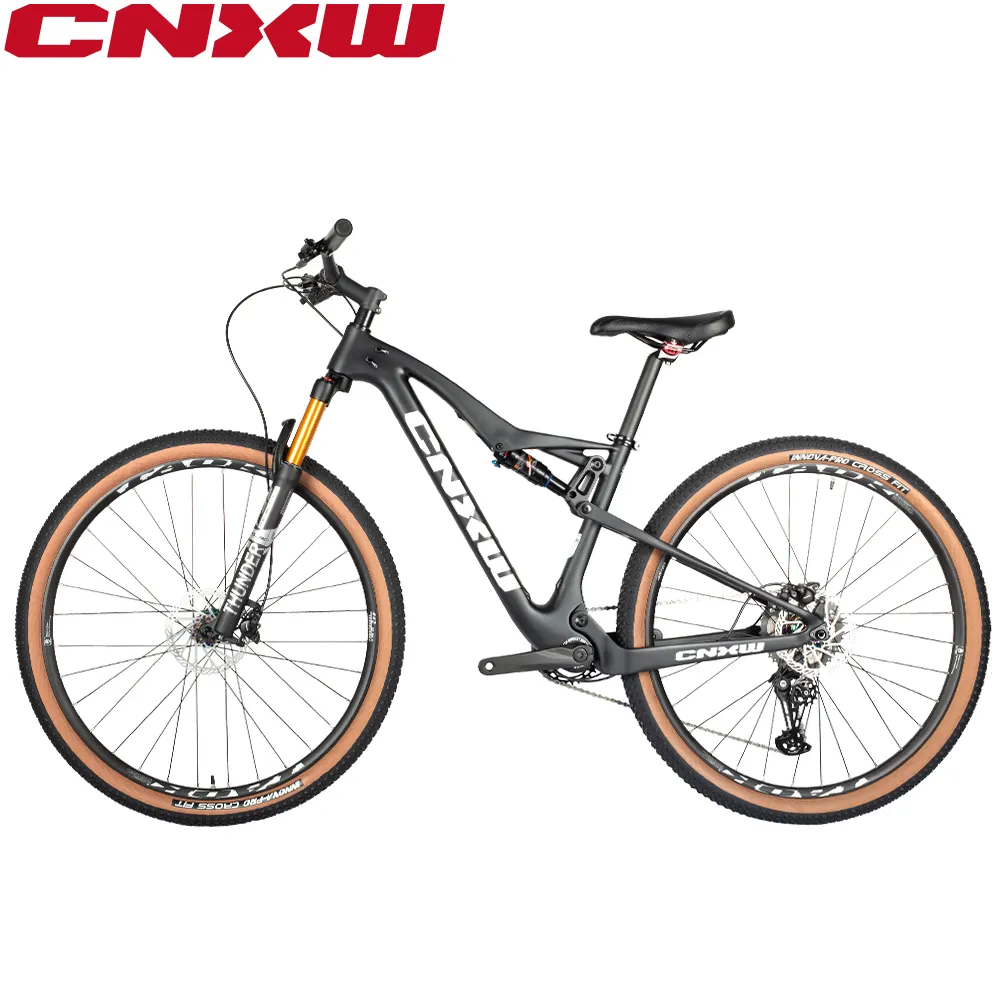 CNXW In Stock MOQ 1pcs OEM ODM 29er 11speed Disc Brake Full Suspension Carbon Fiber XC Frame MTB Mountain Bike Bicycle for Adult