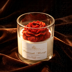 Hand Sculpted <b>Red</b> Rose Flower Soy Wax Scented <b>Candle</b> Clear Glass Jar With Baccarat Rouge Scent For Home Decor Wedding Favor Gift - Product Image 5