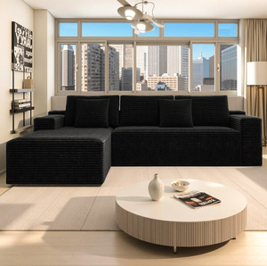 Ensemble de canapé modulaire sectionnel en forme de L, convertible, rembourré, compressé, moderne, pour salon/chambre/appartement, sans assemblage - Product Image 3