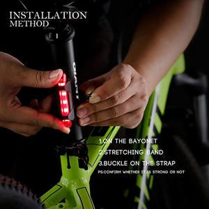 Luz Trasera para Bicicleta, Recargable por USB, LED Rojo, Azul y Blanco, 4 Modos, Impermeable IPX4, Luz de Seguridad para Ciclismo, Accesorio para Bicicleta de Montaña - Product Image 3