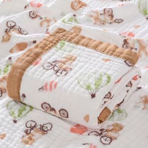 6 Layers Solid Color Baby Bath Towel 100% Cotton Soft Gauze Muslin <b>Swaddle</b> <b>Blanket</b> - Product Image 5
