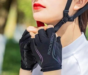 Nouveauté OEM Gants de vélo d'extérieur très réfléchissants et antidérapants Coussin en gel pour support de poignet à demi-doigt Écran tactile pour Smartphone Unisexe - Product Image 1