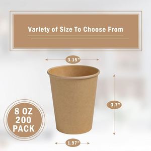 Gobelets en papier ondulé biodégradables à double paroi avec couvercles pour boissons chaudes/froides, café et utilisation écologique - Product Image 2