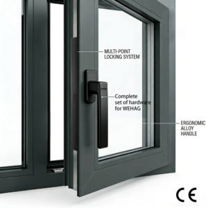 Sistema de Ventana Abatible de Aluminio Inteligente con Apertura Interior, Persianas Eléctricas Integradas y Diseño de Rotura de Puente Térmico <span class=keywords><strong>para</strong></span> Edificios Modernos Exteriores - Product Image 2