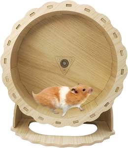 Roue de <span class=keywords><strong>hamster</strong></span> Roue de course silencieuse en bois Convient aux gerbilles, souris, cochons d'Inde, hamsters syriens nains - Product Image 1