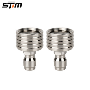Buse de pulvérisation en acier inoxydable Stim, connexion rapide 1/4 pour pistolet à eau haute pression pour lavage de voiture, argent - Product Image 1
