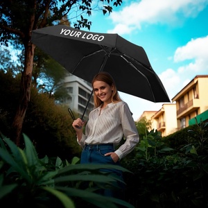 Custom Wholesale Portable Manual Iron <b>Frame</b> 3-Fold Windproof Promotional Sunshade UV Umbrella with Glass Fiber Ribs - Product Image 6