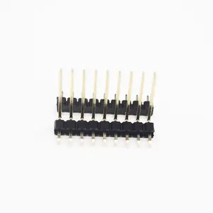 High quality connector 2.54Mm spacing positions 02~40pins Single Row Right Angle straight type curved type pin header connector