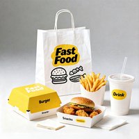 Boîte en papier personnalisée imperméable gaufrée pour emballage de poulet frit, corn dog, frites et bento pour restaurants