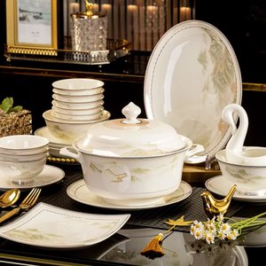 Bát và đũa đặt hộ gia đình gốm bộ đồ ăn món ăn và các món ăn bán buôn nhà bếp xương gốm bát đĩa kết hợp - Product Image 6