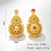 Nouveau Charme Rotatif Gourde Lotus en Alliage de Zinc Plaqué Or 18K, Style Chinois, pour Collier Tendance et Composants de Bijoux DIY