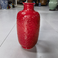 Vase de table en porcelaine de Jingdezhen, style Art déco, sculpté à la main, dragon rouge, pour la décoration de la maison, mariage et design antique