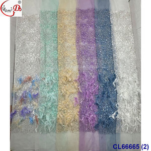 Tela de Poliéster con Lentejuelas Peruanas con Purpurina de Plumas, Bordado de Moda y Encaje - Product Image 3