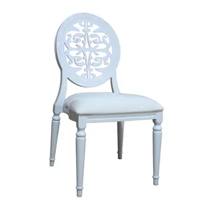 Manufacturer Durable Glides Louis White Wedding Chair With Fabric Seat