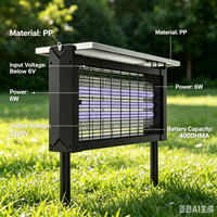 Lampe Solaire Anti-Moustiques à Choc Électrique, Contrôle des Mouches avec Lampe Tue-Moustiques Électrique à Semi-Conducteurs pour Jardin Extérieur