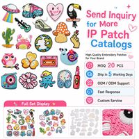 Lot de patchs brodés thermocollants et à coudre Kawaii rétro mignons en forme de cœur, OVNI, guitare, cassette, appareil photo, pieuvre, toucan