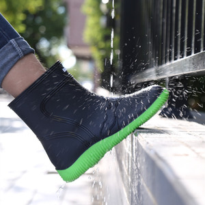 Bottes de pluie pour hommes, design surélevé, mi-<span class=keywords><strong>mollet</strong></span>, résistantes aux intempéries, fabrication OEM, saison des pluies - Product Image 4
