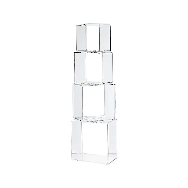 บล็อก Tower อะคริลิคตู้หนังสือ Cube ชั้นวางสำหรับเด็ก