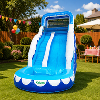Toboggan aquatique gonflable géant Shark Wave en PVC pour enfants et adultes, idéal pour les événements et la location commerciale en extérieur