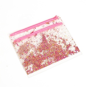 Carpeta de 3 anillos con purpurina brillante para oficina y escuela, bolsa de lápiz impermeable, transparente de PVC con lentejuelas - Product Image 2