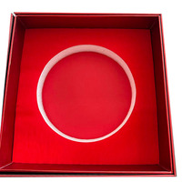 Boîte cadeau de luxe personnalisée avec logo, insert rond en EVA, emballage en carton rouge premium pour bague, collier, boucles d'oreilles