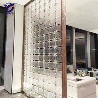 Fabricant de blocs de verre en acier inoxydable design, écrans de séparation étanches pour l'ingénierie de la salle à manger du hall de l'hôtel