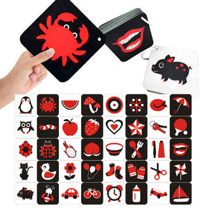 Tarjetas de Estimulación Visual para Bebés, de Fieltro, Blanco y Negro, Tarjetas de Aprendizaje de Alto Contraste para Bebés de 0 a 24 Meses - Product Image 2