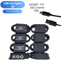 Kabel Pengisian Daya Ponsel USB-C PD 1m 3A, Kabel USB ke Tipe C untuk Motorola