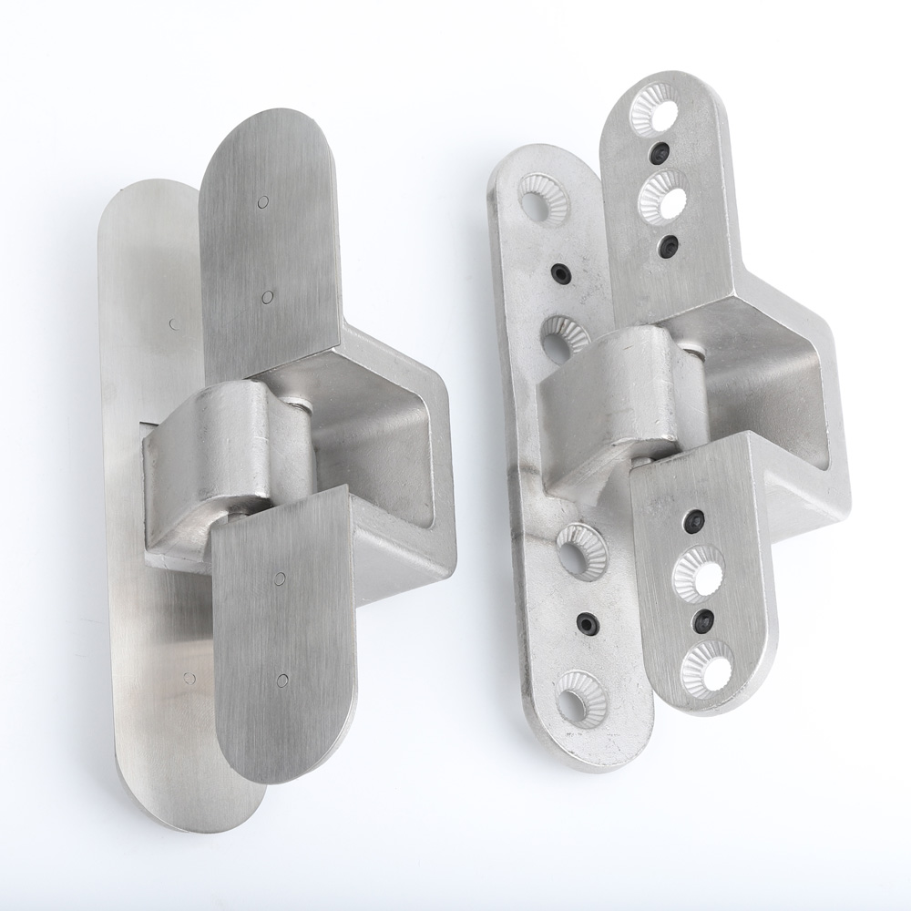Invisible Door Hinges – 2 Pack, 6 Inch, 3-Way Adjustable, 180° Swing, Holds 88 Lbs – Silver