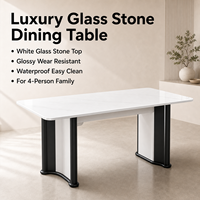 Ensemble de table à manger en marbre de luxe, cadre en métal rectangulaire blanc, mobilier d'hôtel moderne, fournisseur chinois