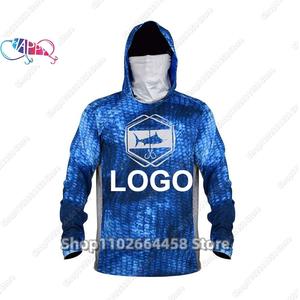 OEM изготовленный на заказ 14 цветов толстовки для рыбалки UPF 50 + быстросохнущая рубашка сублимационная рыболовная толстовка с защитой лица рыболовная одежда - Product Image 5