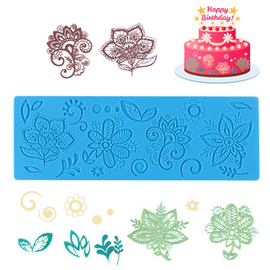 Tapis de cuisson en silicone fait main, écologique et personnalisé par le fabricant, pour la décoration de gâteaux avec motifs floraux et dentelle en pâte à sucre - Product Image 5