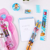 Papeterie et fournitures scolaires Ensemble de papeterie rose mignon 8 pièces comprenant une règle et des stylos de fête pour l'apprentissage et les cadeaux