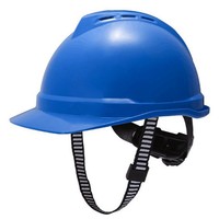 MSA 10172486 V-Gard Deluxe Safety Hat Blue Super Love Wear avec doublure en tissu tricoté pour le casque de sauvetage absorbant la sueur