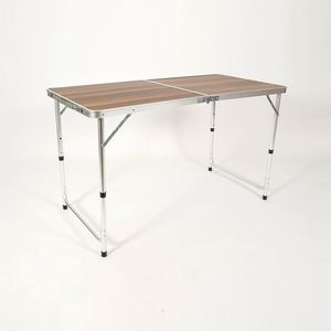 โต๊ะพับสำหรับตั้งแคมป์ 120x60x55-70 ซม. ปรับความสูงได้ เฟอร์นิเจอร์สำหรับใช้งานกลางแจ้ง - Product Image 4