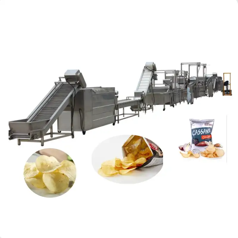 Fully automatic potato chips sweet potato chips cassava chips making machine SUS 304 with CE ISO 9001
