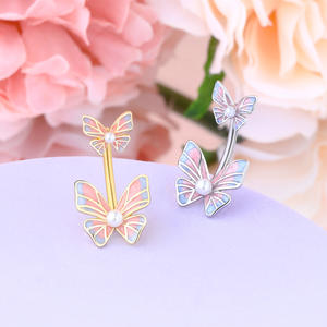 Toposh tendance sexe cristal 316l acier inoxydable chirurgical nombril <span class=keywords><strong>banane</strong></span> élégant nombril anneau corps piercing bijoux - Product Image 3