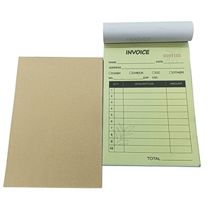 Carnet de factures personnalisé en papier NCR 3 plis continu, perforé avec logo personnalisé, impression sans carbone sur sac en papier kraft - Product Image 3