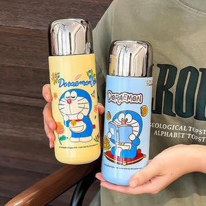 Termo de acero inoxidable Doraemon de 500 ml, botella de agua aislada para mujeres estudiantes, regreso a la escuela, verano 2024 - Product Image 5
