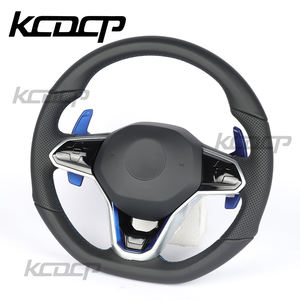 Volante de Cuero Compatible con <span class=keywords><strong>Volkswagen</strong></span> Golf 8 MK8 MK7 MK6 POLO GOLF 7 GTI R-line Passat CC GTS Scirocco GTE GTD GLI JETTA - Product Image 2