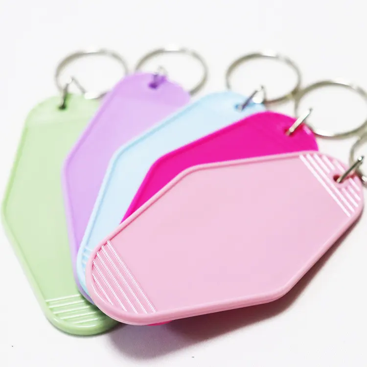 Kofei Tùy Chỉnh Trống Khách Sạn Móc Chìa Khóa Motel Key Tag Nhựa Keychain Trống Tím Màu Hồng Màu Xanh Lá Cây Màu Sắc