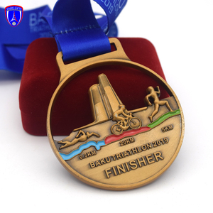 Hersteller Großhandel Custom ized Antique Aserbaidschan Baku Triathlon Wettbewerb FINISHER Running Medal mit Halskette Band - Product Image 6