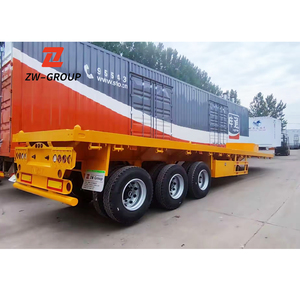 Meilleur Prix 30 40 50 tonnes 2 3 4 essieux semi-remorque conteneur à plat 48 pieds 40 pieds 20 pieds remorque à plat pour la vente - Product Image 6