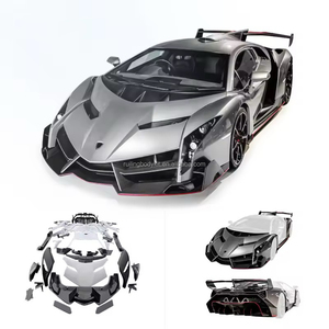 Kit carrosserie pour <span class=keywords><strong>Lamborghini</strong></span> <span class=keywords><strong>Aventador</strong></span> LP700, mise à niveau style Veneno, pare-chocs avant, capot et diffuseur arrière en fibre de carbone semi-complète. - Product Image 1