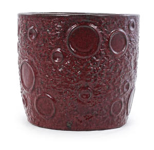 Maceta de Cerámica con Textura de Burbujas Estilo Americano Color Borgoña - Maceta Decorativa Ecológica y Duradera con Orificio de Drenaje para - Product Image 1