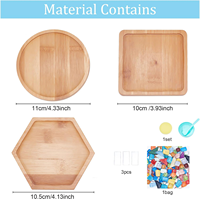 Kit de fabrication de sous-verres en verre avec plateau en bambou pour boissons Décoration intérieure Cadeau d'anniversaire pour adultes