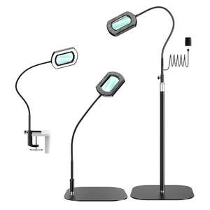 Lámpara de Escritorio con Luz LED, Lupa con Clip Negra, Lupa de Lectura Cómoda para el Hogar - Product Image 1