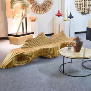Solid <b>Wood</b> Slice <b>Bench</b> 1800x450x450mm 2000x400x450mm 4000x400x450mm Durable Outdoor Commercial Waiting Chair - Product Image 3